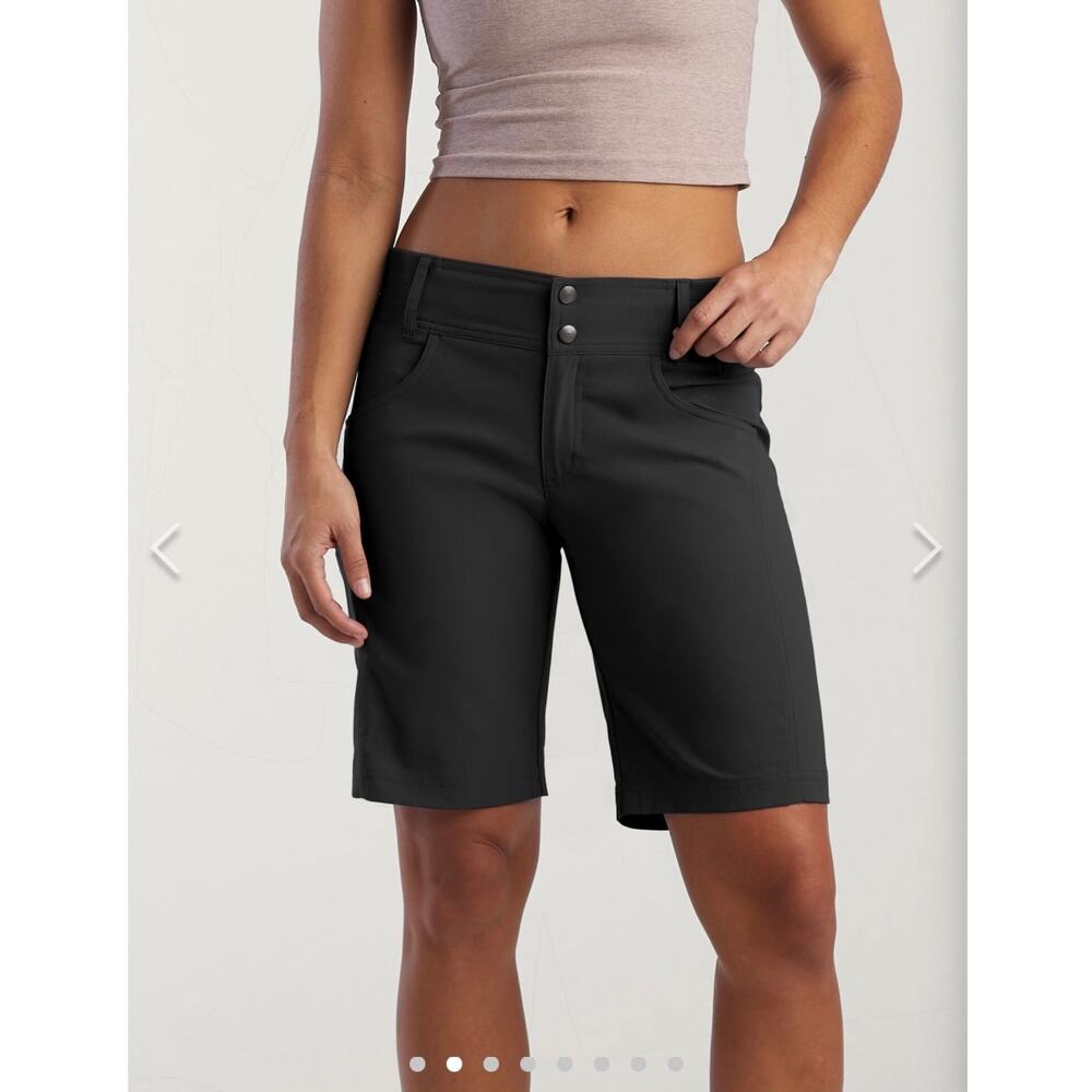 Title Nine Recycled Clamber 2.0 Hiking Shorts 10" Elastic Waist Black Size 14